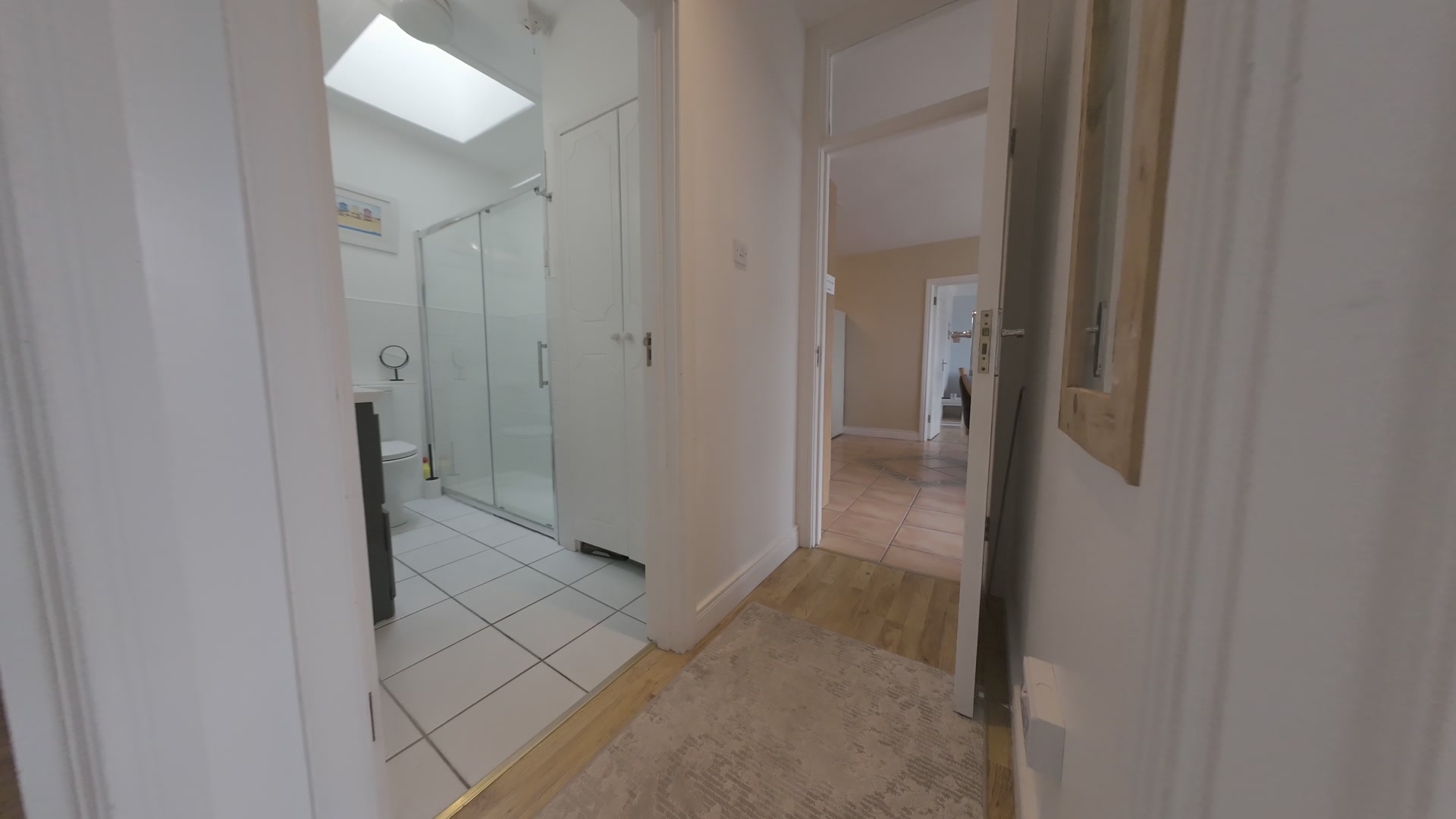 Bathroom and hallway at Sandycove